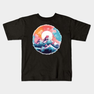 Mountain range illustration Kids T-Shirt